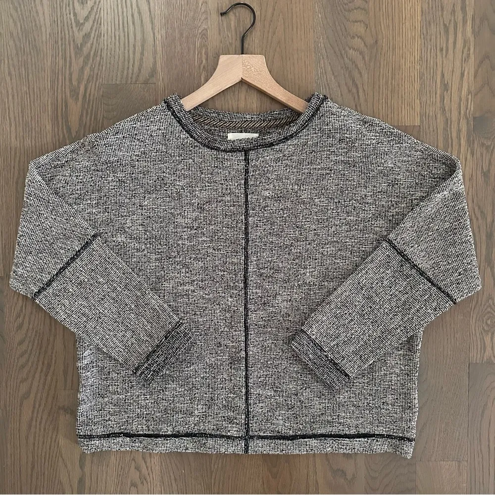 Billy Reid Edie Women's Tweed Round Neck Top in Black, Cream, and Beige Medium - Image 7