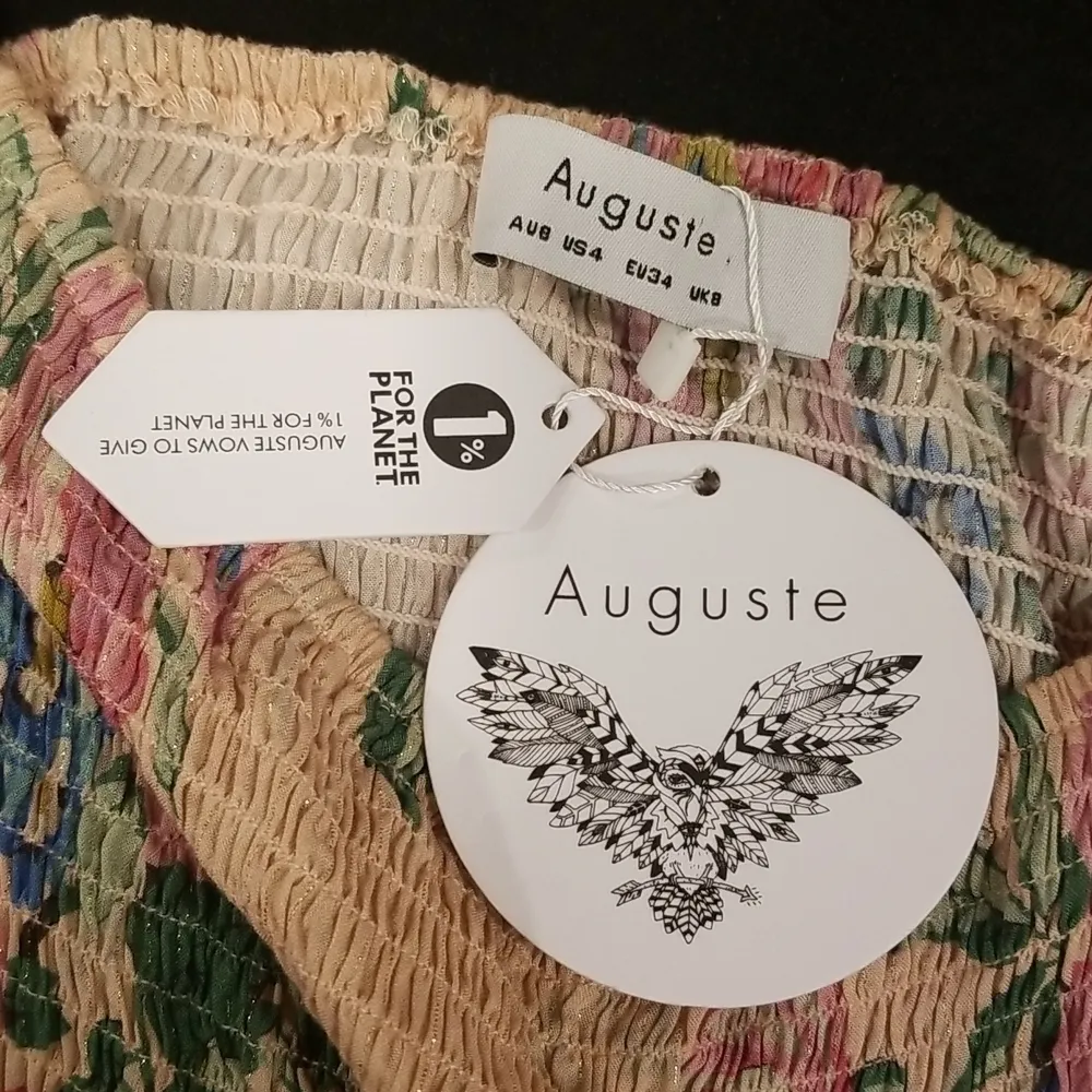 đź’•AUGUSTE x REVOLVEđź’• Boheme Goddess Maxi Dress ~ Blush Floral Print US 4 NWT Pink - Image 11