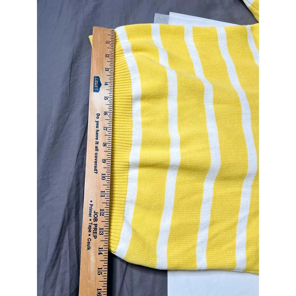 Ralph Lauren womens size L sweater yellow/white stripe nautical cotton vacation - Image 7