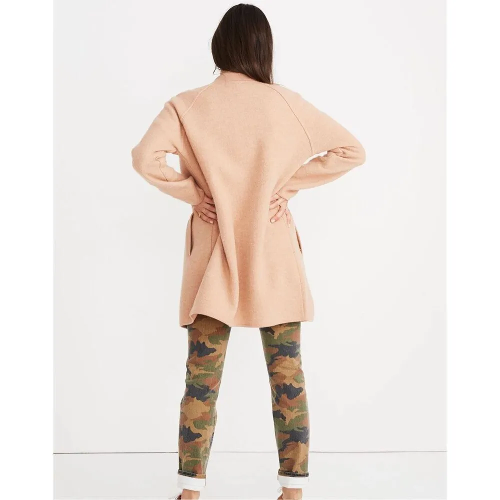 Madewell Bomber Sweater-Jacket in Bright Apricot Sz XXS - Image 2