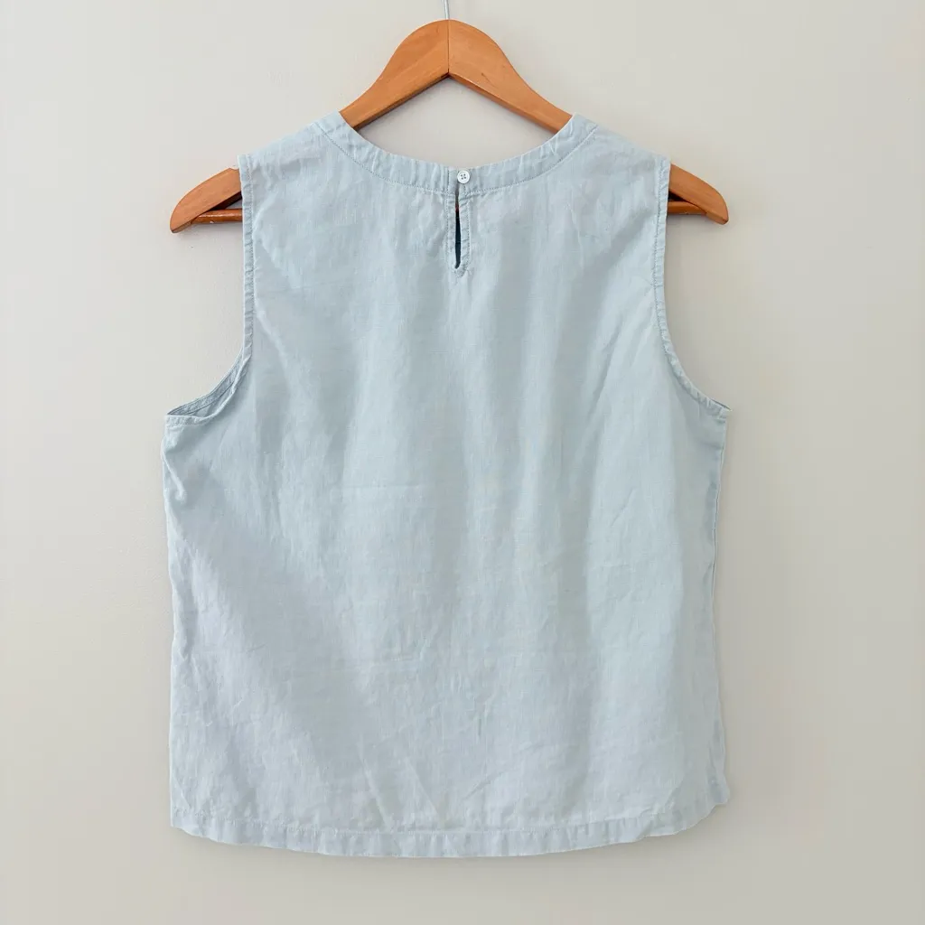 Quince 100% European Linen Flax Tank Sleeveless Mint Green Size S - Image 4