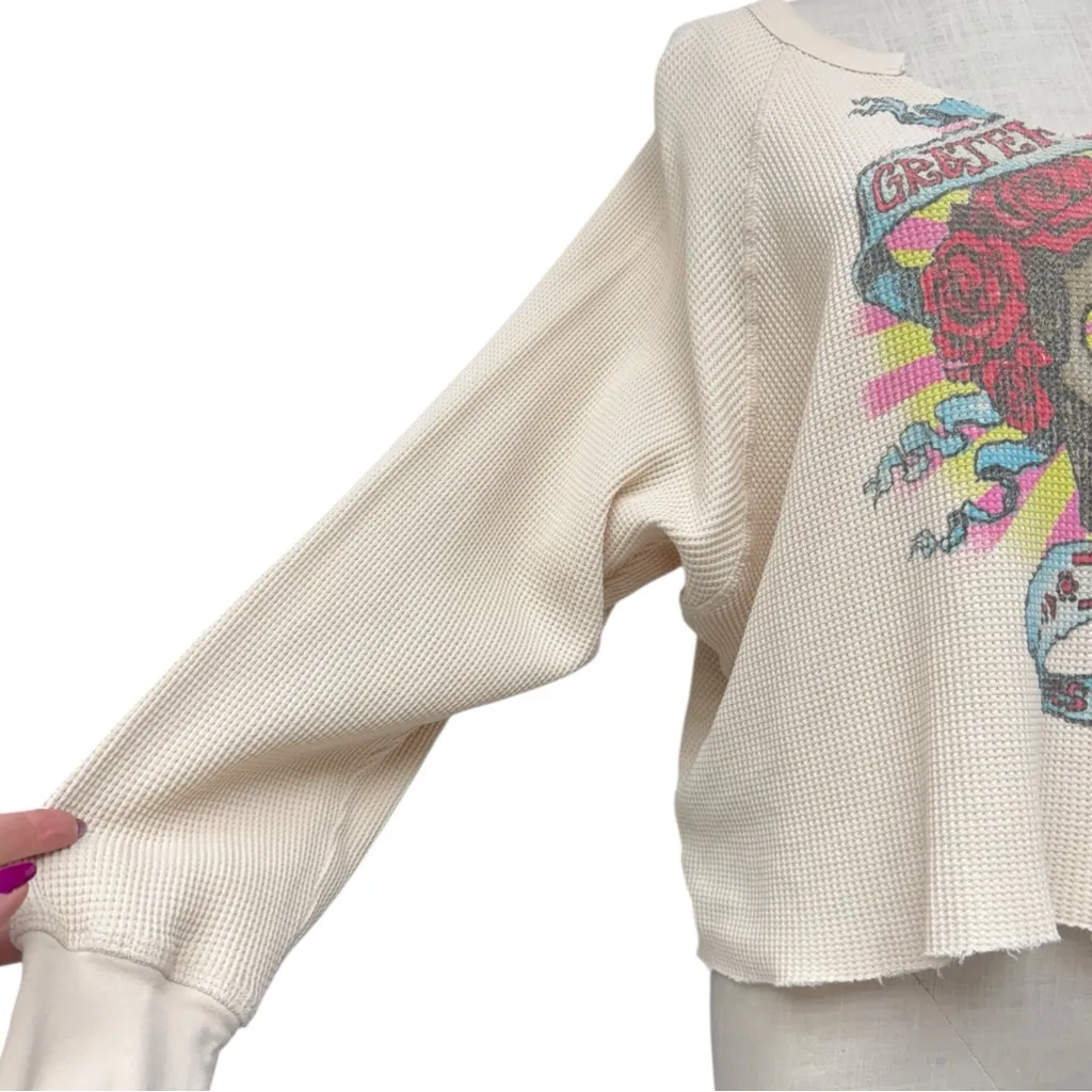 Daydreamer Cream Grateful Dead Thermal Graphic Top Size Large EUC - Image 6