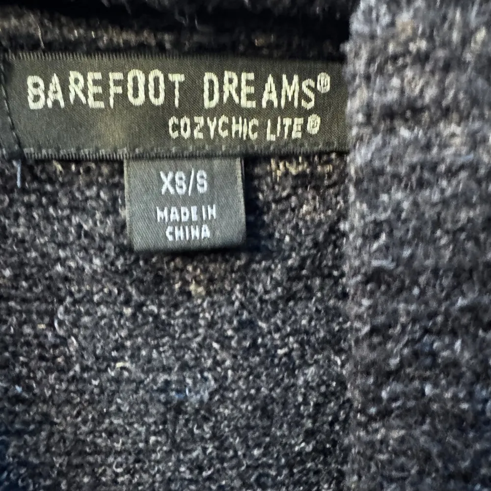 Barefoot Dreams Cozy Chic Lite black boucle knit soft fuzzy open front cardigan - Image 5