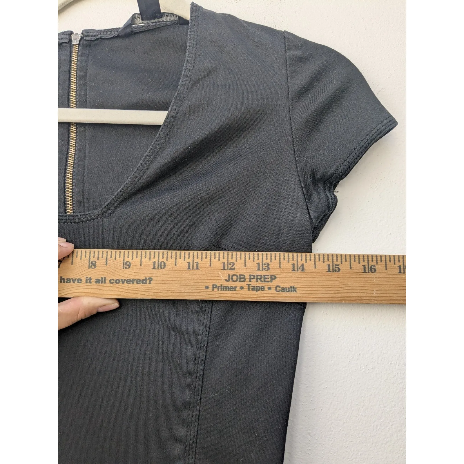 Banana Republic Women's Sheath Dress Short Sleeves Strech Black Size 0 - Image 4