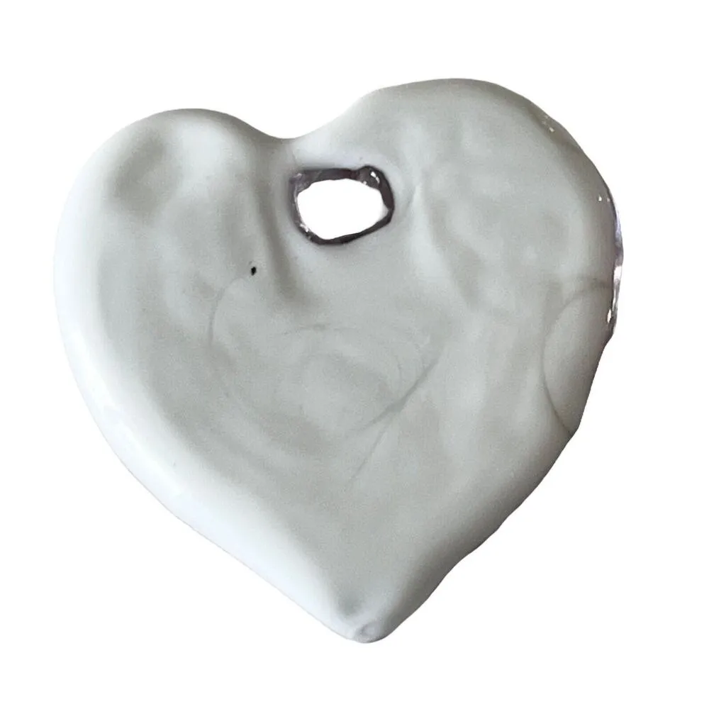 Murano Art BLOWN GLASS PENDANT Heart Shaped Necklace Ornament Gold Metal Foil Red - Image 4