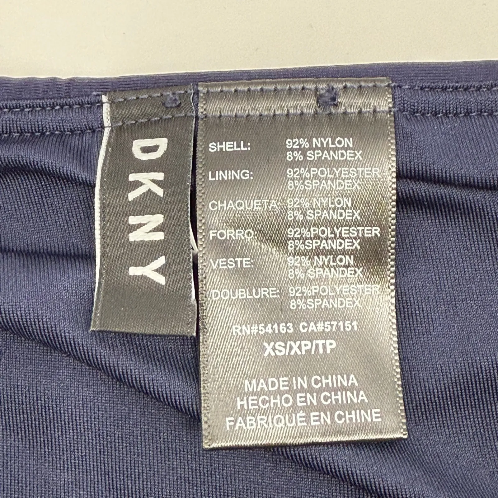 DKNY Bikini Bottoms SZ Extra Small Ruched High Waist Navy Blue NWT Swim Classic - Image 3