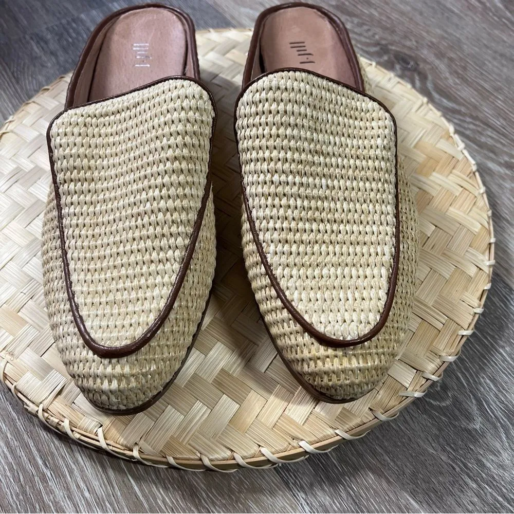 J. Jill woven wicker & leather trim‎ loafers women’s size 8.5 Brown - Image 2