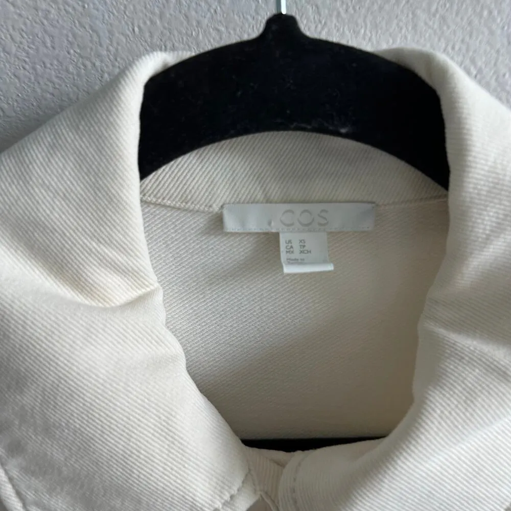 COS  Cream Button-Up Oversized Shirt Size XS - Image 4