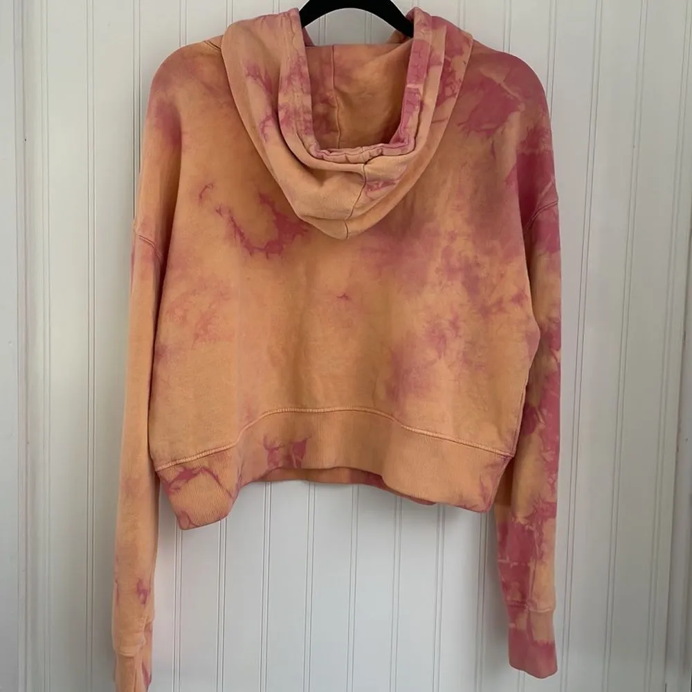 Frankie’s Bikinis Sherbet Tie Dye Heart Burl Cropped Hoodie Sweatshirt‎ Medium - Image 5