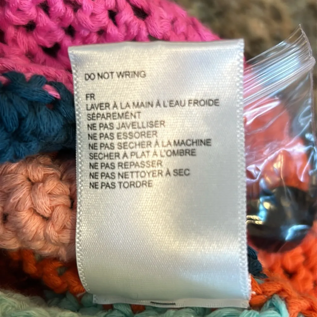 TACH Tini Multicolor Crochet Cardigan NWT Size Small Pink - Image 11