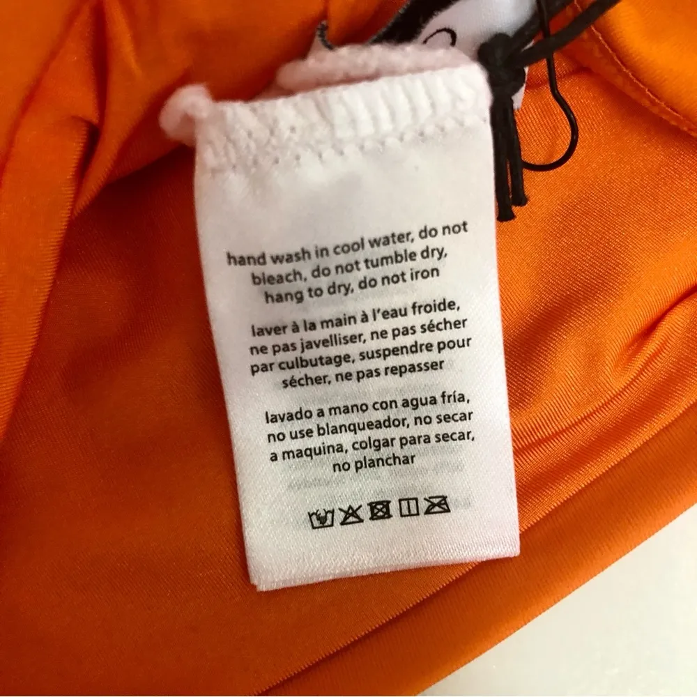 NWT Onia Ines Strapless Bikini Top Persimmon Bright Orange Neon Tube Top Citrus - Image 14