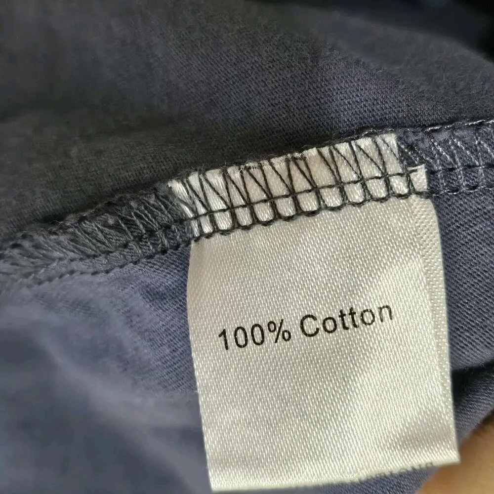 Grace & Emma Eyelet Sleeve Tie Front Top Blouse Womens Size S Cotton Blue Boho - Image 5