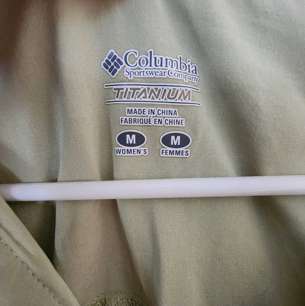 Columbia Sportswear Company Green Floral Windbreaker Ruched Size Medium - Image 2