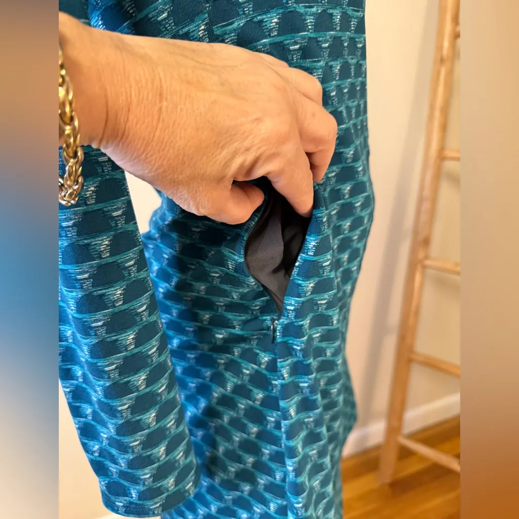 TITLE NINE SEAM DREAS PRINT BLUE JASE XS NWT Athletic Active Long Sleeve Dress - Image 6