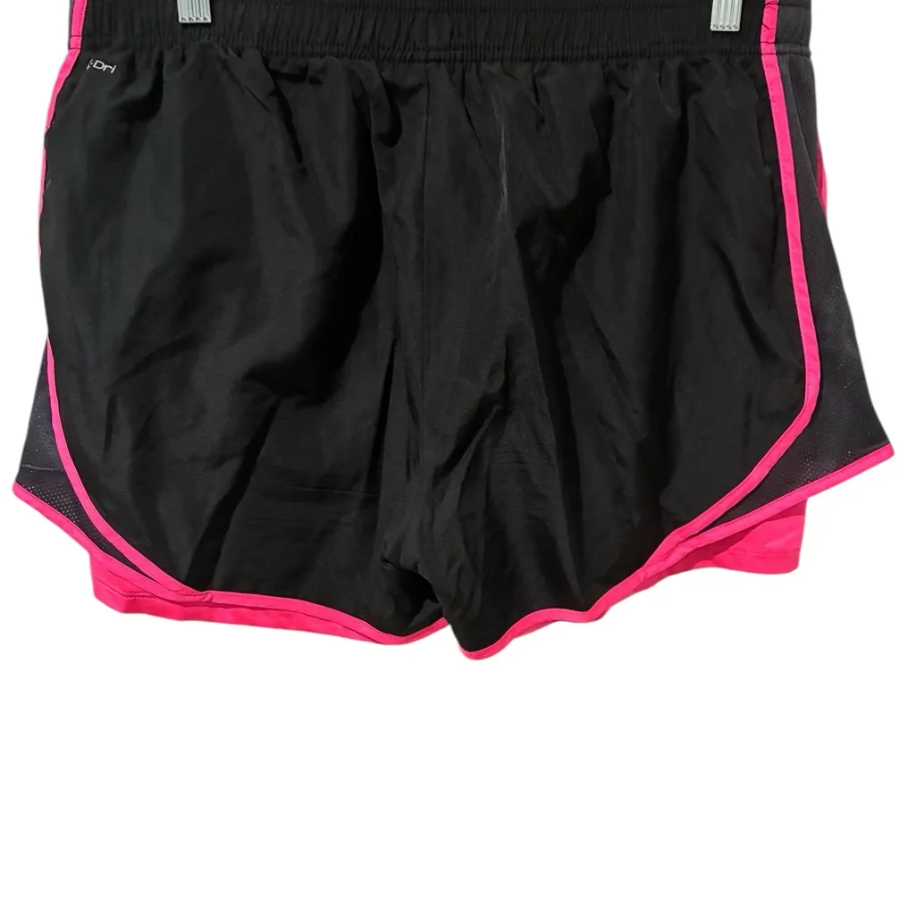 RBX Women's Athletic Shorts in Black with Pink Trim w/Biker Shorts Inside Size L - Image 5