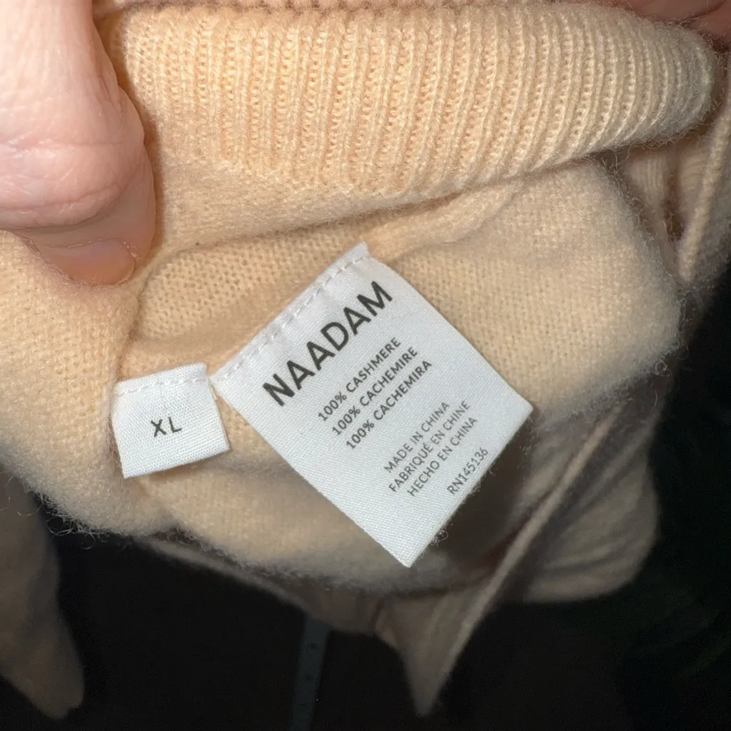 Nadaam Cashmere Oversized‎ Sweater Tan Size XL - Image 3
