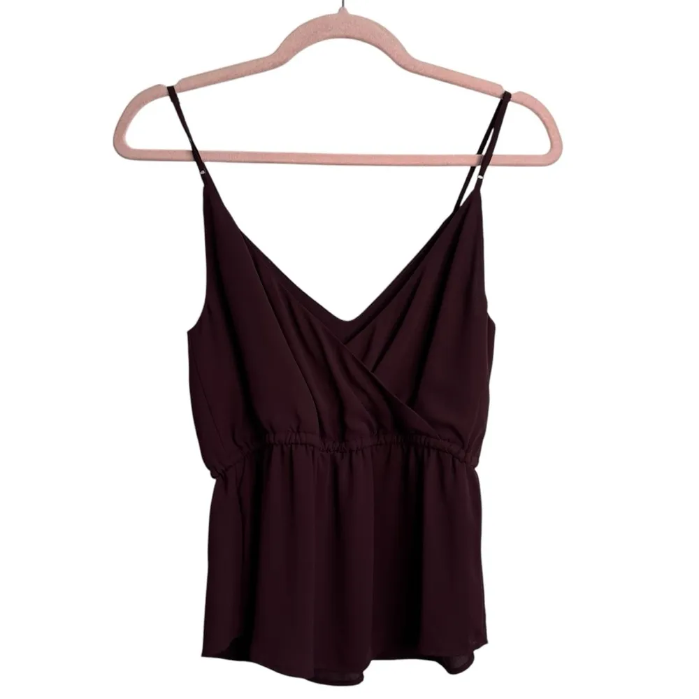 Babaton Aritzia Warren Burgundy Drawstring Camisole - Image 3
