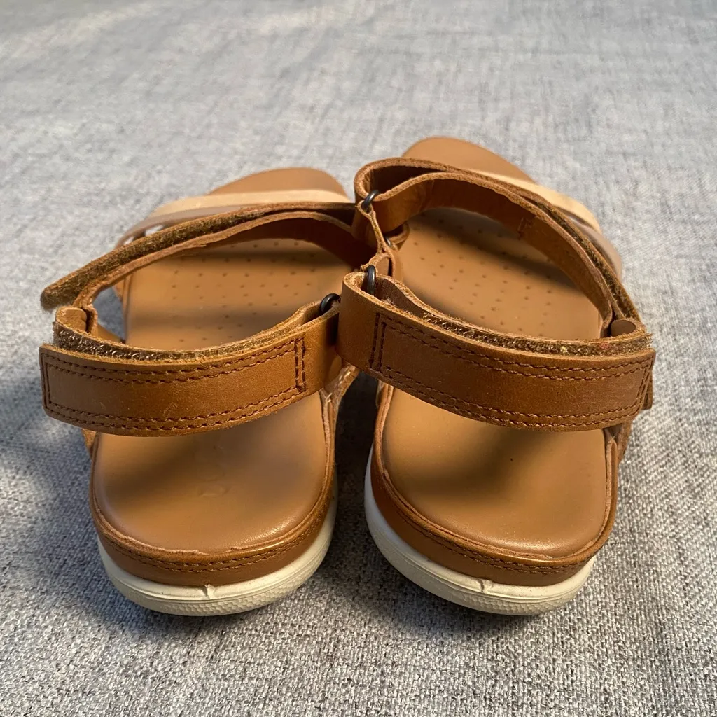 Brown and Tan Sandals ECCO Women's Flash Ankle Strap Sandal Size 9 - Image 3