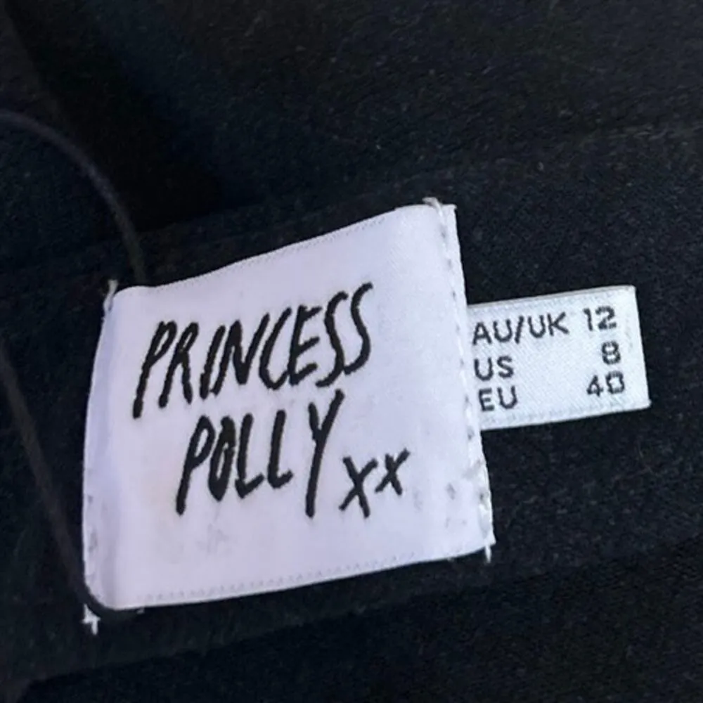 NEW Princess Polly Selby Womens Black Zip High Waisted A Line Mini Skirt Size 8 - Image 4