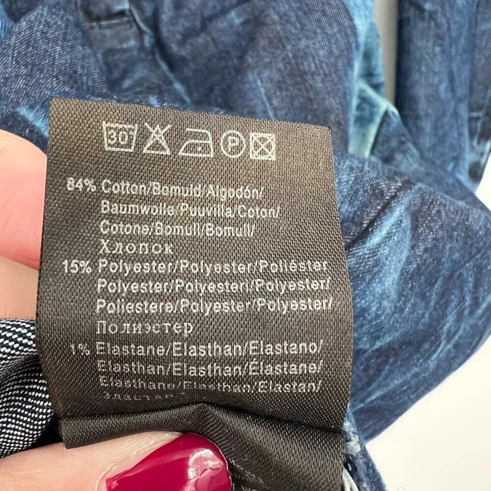 Gestuz denim two tone blue long sleeve pullover dress size 38 / US medium - Image 8