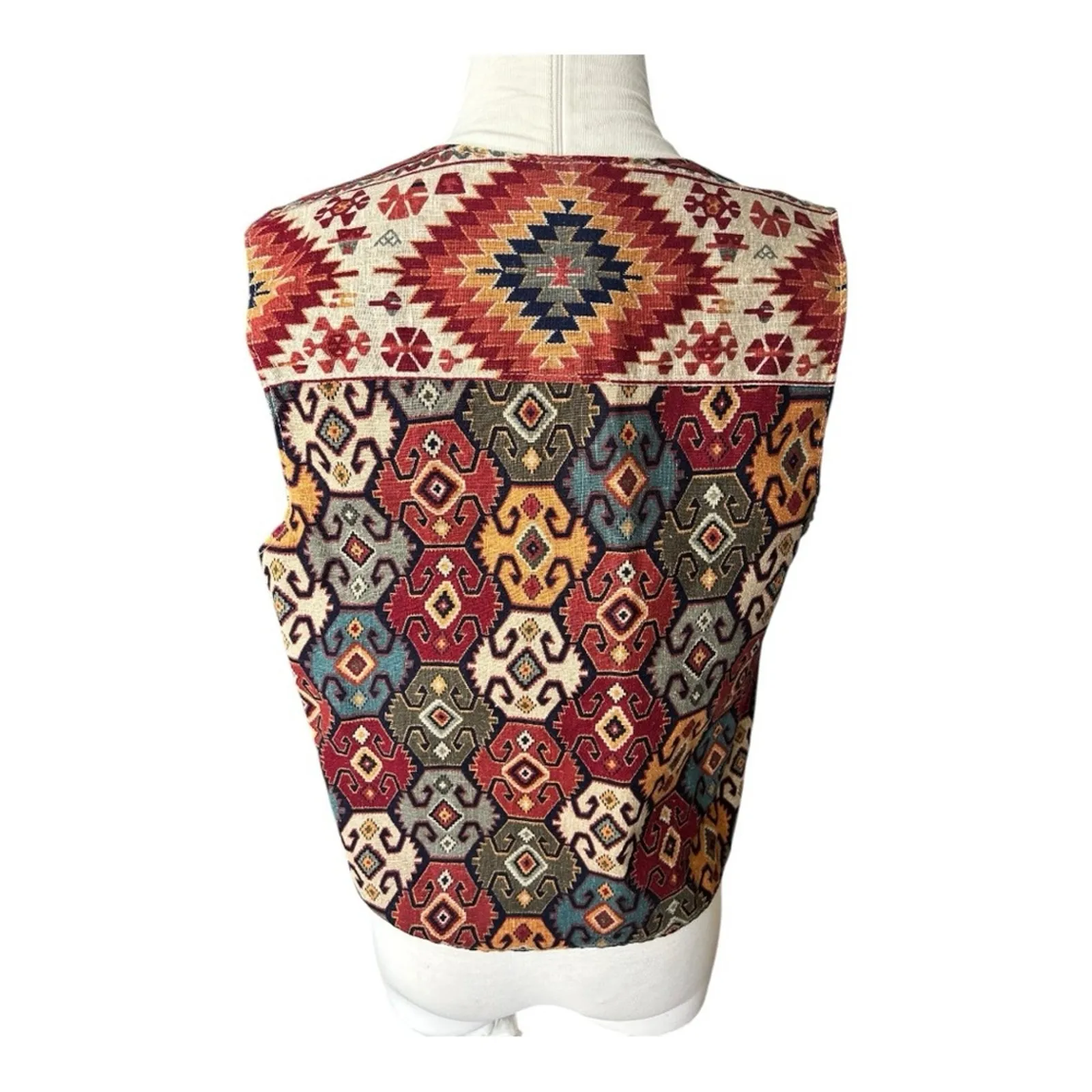 Vintage SW aztec vest M/L Red Size L - Image 2