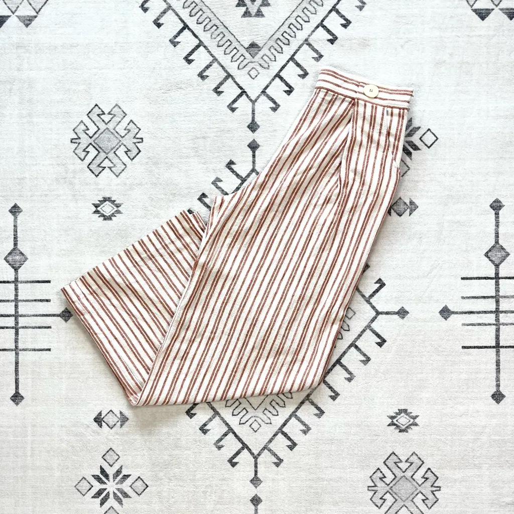 Zara TRF Collection Striped Wide Leg Trousers Medium NWOT - Image 5