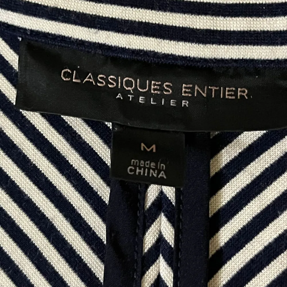 Stylish Black and White Striped Blazer Jacket Casual Office Wear - Image 13