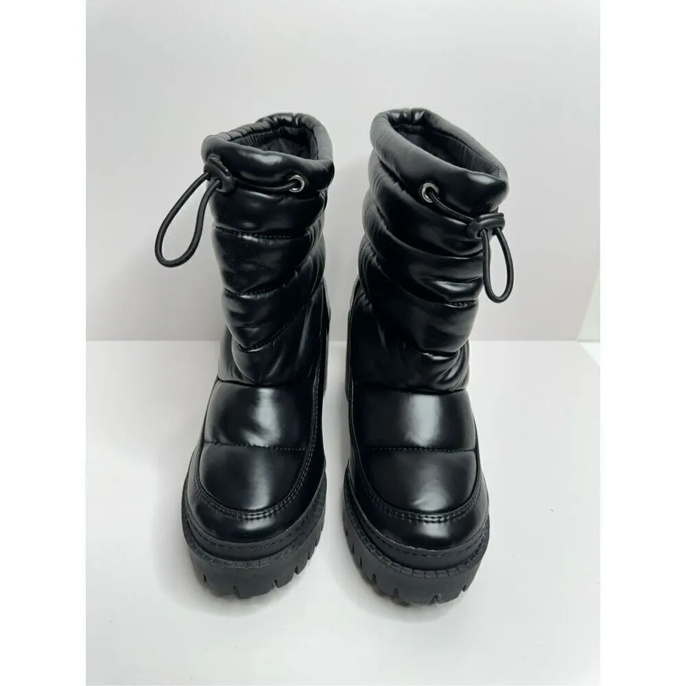 AQUA Ankle Boots Womens‎ Size 6.5 Black Puff Booties Pull On NEW - Image 4