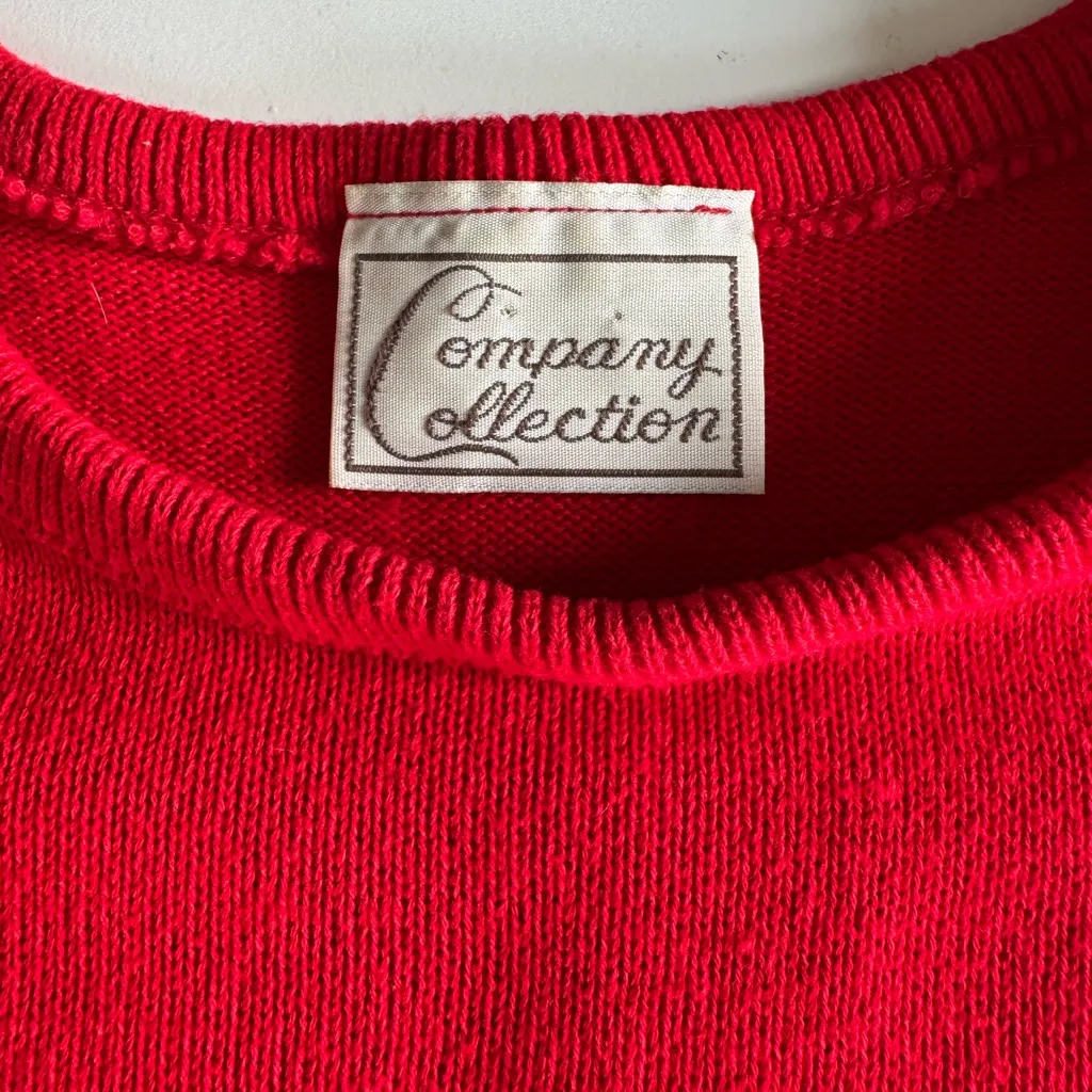 Vintage Company Collection Red White Blue Nautical Sailboat Short Sleeve Sweater Size L - Image 4