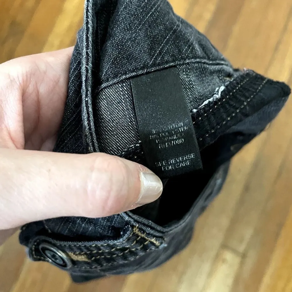 Cato black denim dark wash jean shorts casual classic summer pants pockets - Image 4