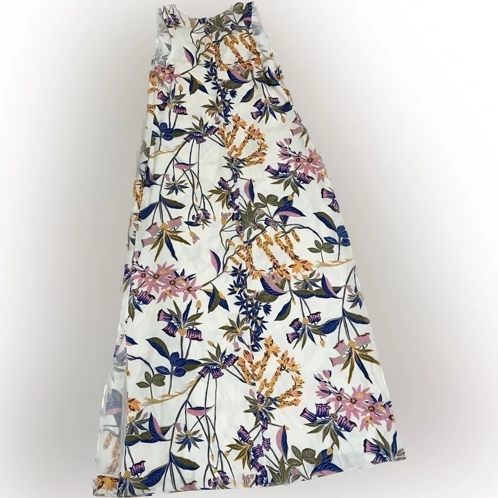 Nordstrom signature SILK BLEND TANK MAXI DRESS IN IVORY CLOUD GRENADA FLORAL - Image 5