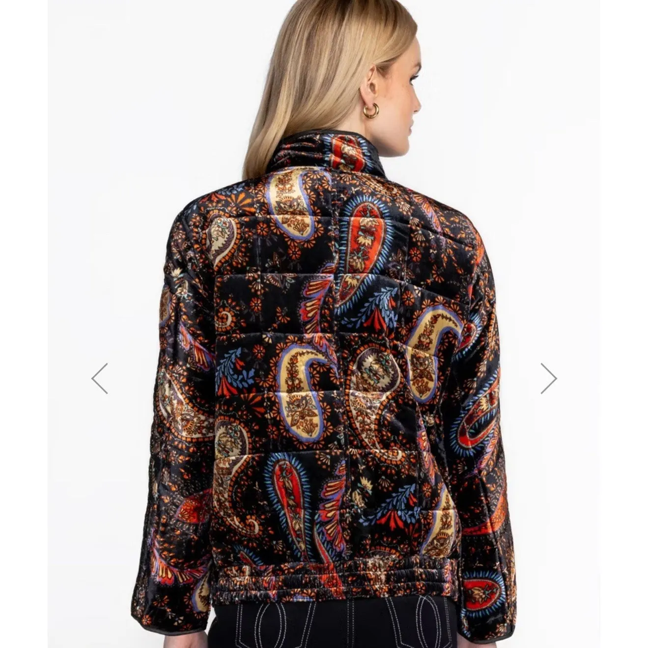 New Johnny Was Dolman Quilted Jacket $480, Sezanz‎ Size XL Velvet Paisley Boho - Image 2