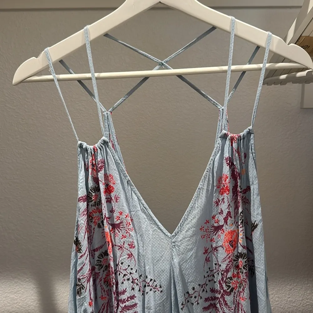 Free People Blue Ashbury Printed Maxi Slip Dress size S FP Intimately - Image 7