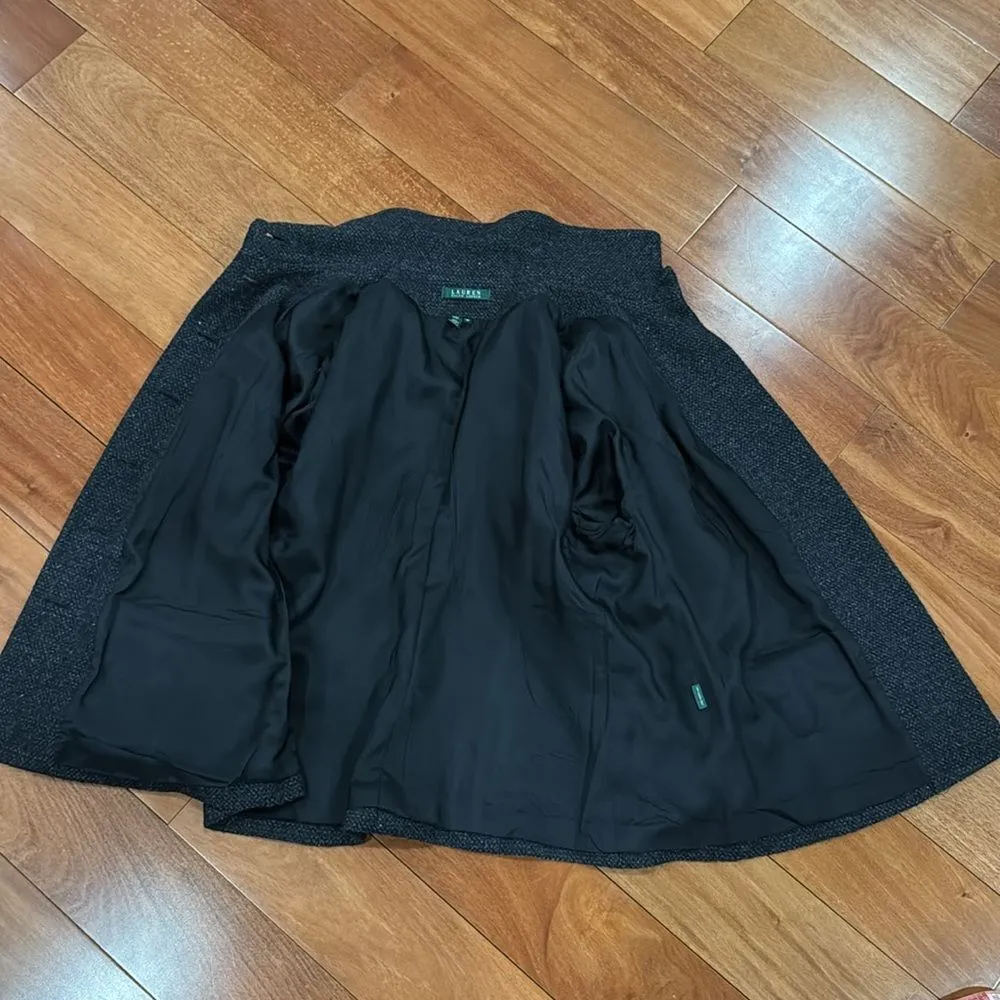 Lauren Ralph Lauren Women's Wool Blend Button-Up Jacket Black Charcoal Size 18W - Image 7