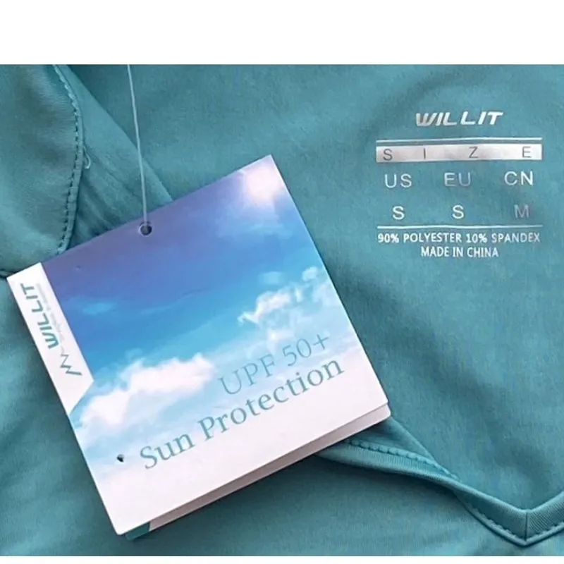 NWT ~ WILLIT Blue Quick Dry UPF 50 Sun Protection Activewear Top ~ Women's SMALL - Image 10