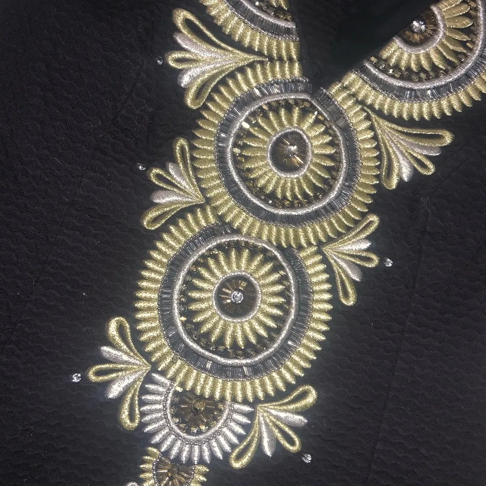 Lilly Pulitzer gabby beaded black shift gold embroidered dress preppy fall - Image 5