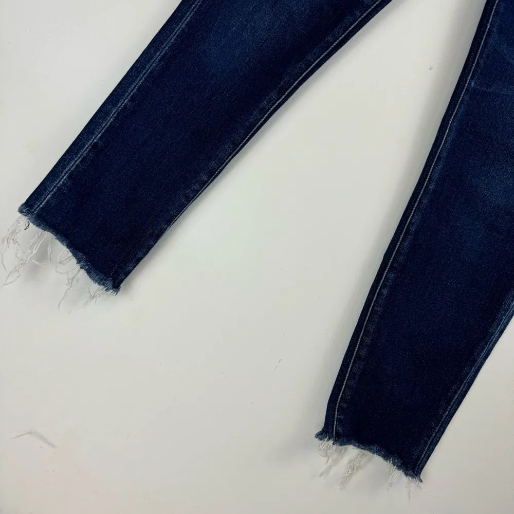 Flying Monkey Dark Wash Skinny Jeans Sz 27 High Waisted Stretch Raw Hem - Image 8