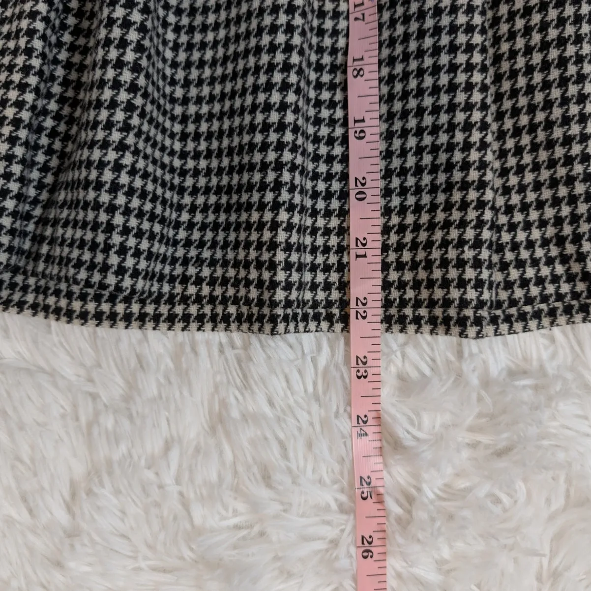 Vintage 90s Houndstooth Wool Skirt  Stephanie Andrews Black White A-Line Pleated - Image 6