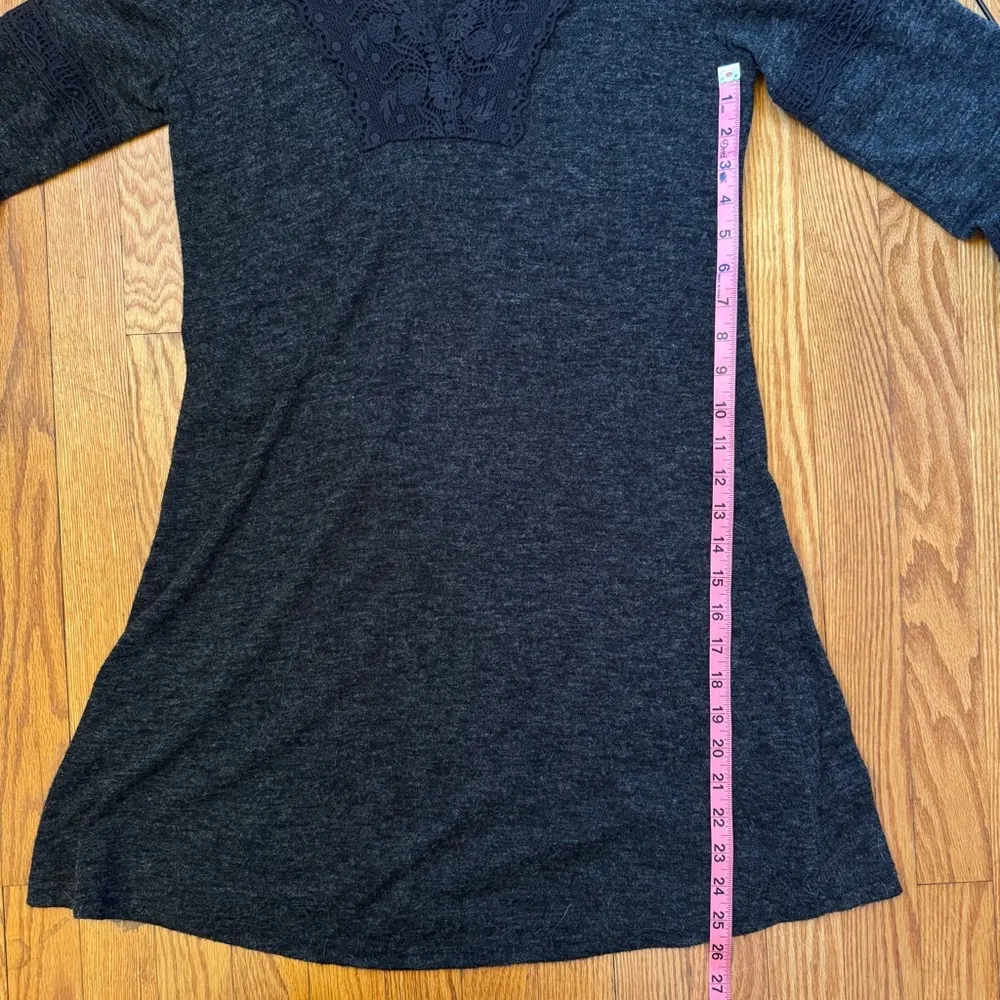 Monoreno Dark Gray Lace Long Sleeve Dress Women’s Size Medium - Image 11