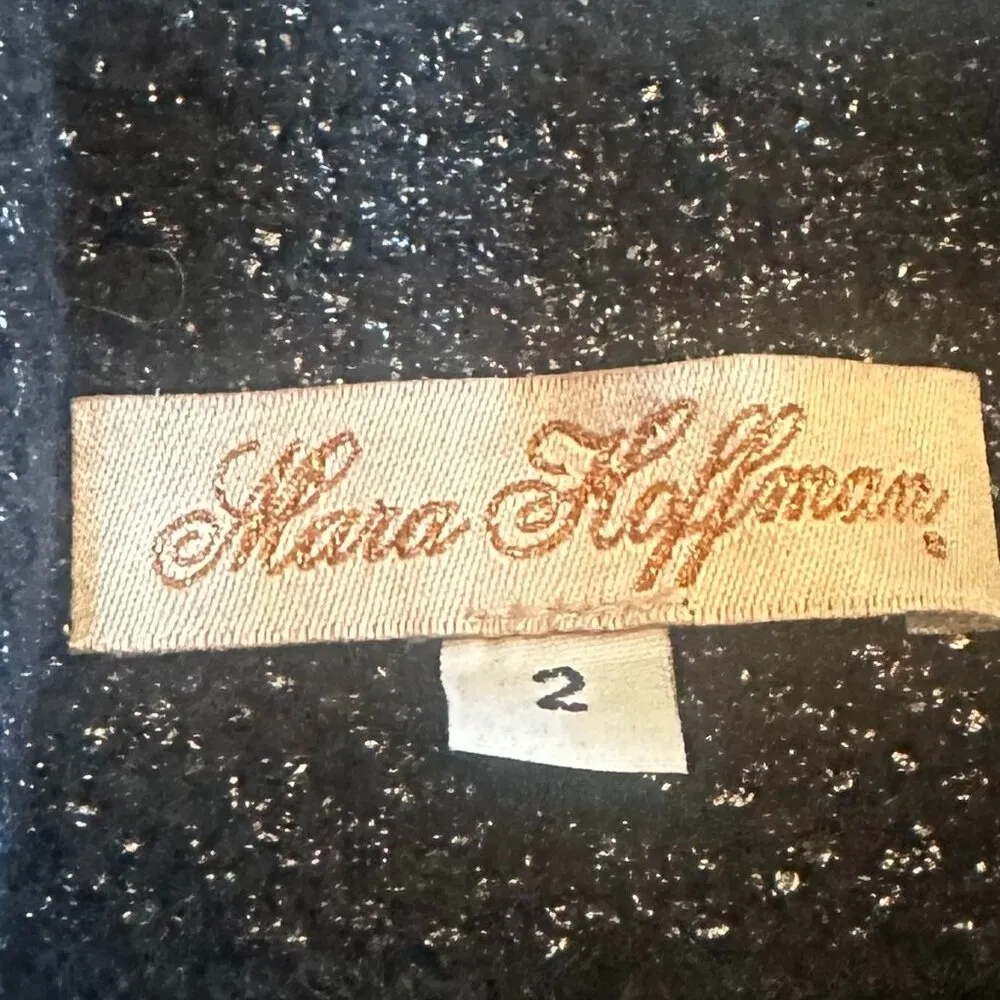 Mara Hoffman Virgin Wool Cropped Moto Jacket Sparkle Asymmetrical Size 2 Women's - Image 12