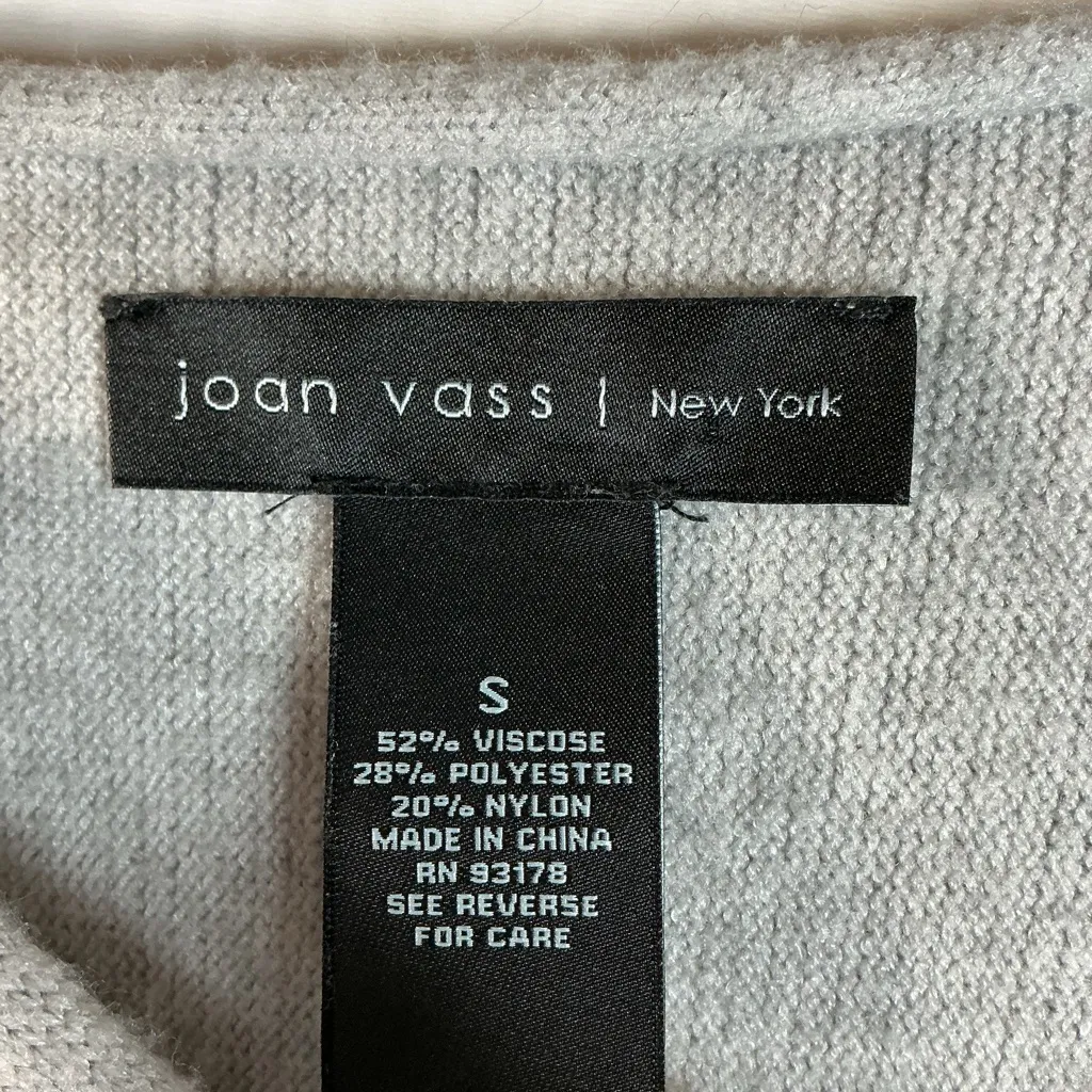Joan Vass Soft Gray Crew Neck Sweater - Image 3