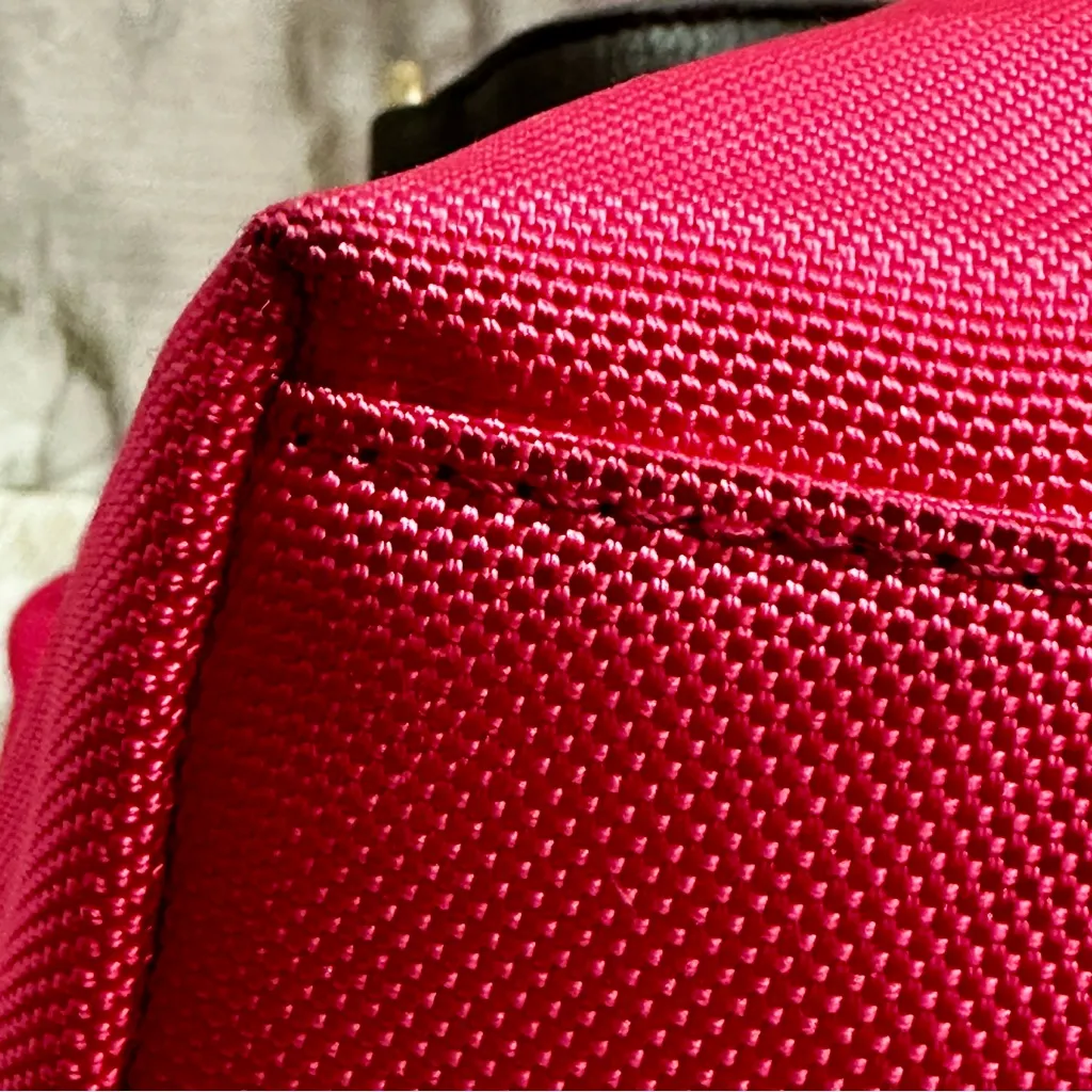 Bold Pink Large Durable Nylon Hobo Tote Bag Single Strap Everyday Multi Pockets - Image 8