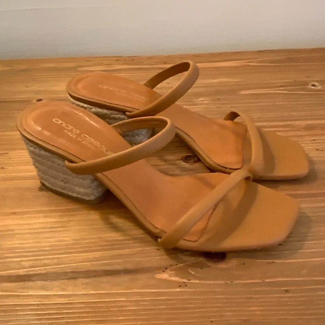 André Assous Joie Tan Block Heels size 38 - Image 2