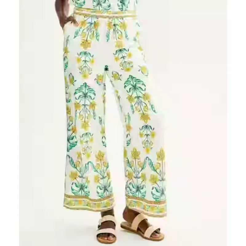 Draper James Floral Pants Size S Linen Rayon Blend Boho Cottagecore Chic - Image 8