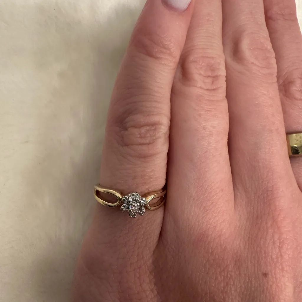 Engagement promise 14k Gold Diamond Ring 1/3 ct natural mined Diamonds size 5 - Image 9