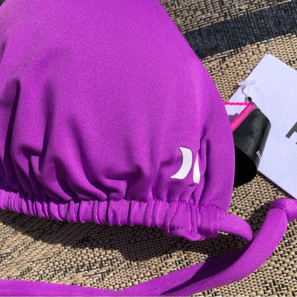 Hurley NEW  Reversible Purple & Pink String Bikini M - Image 5