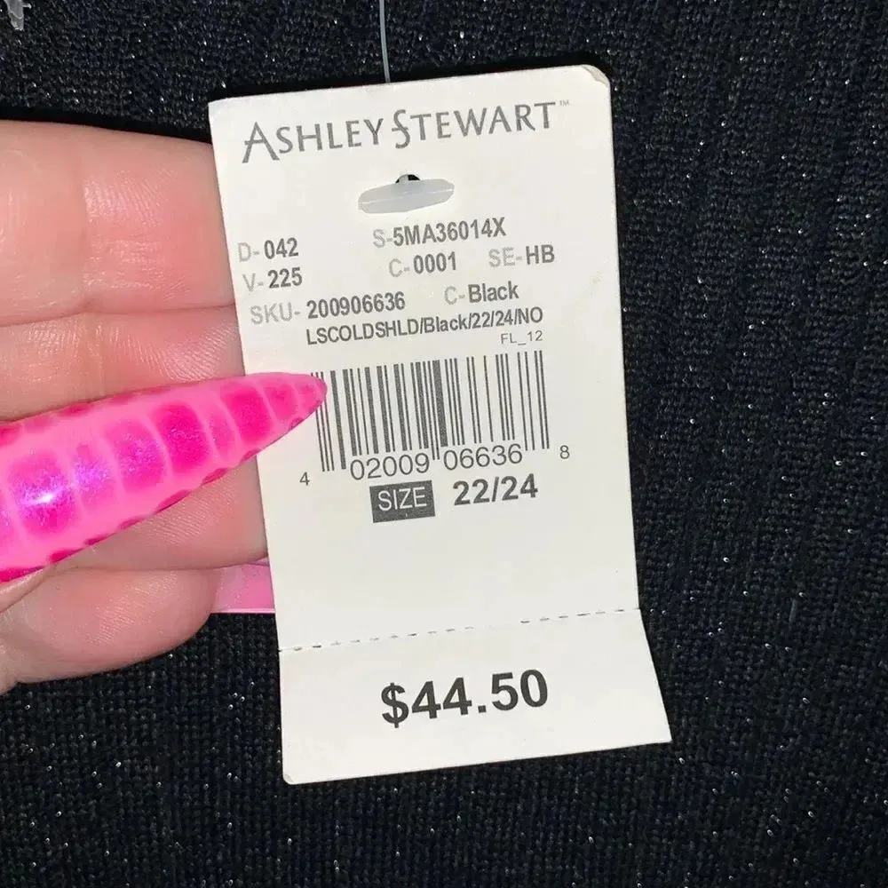 Ashley Stewart Cold Shoulder Sweater Black Size 22 - Image 5