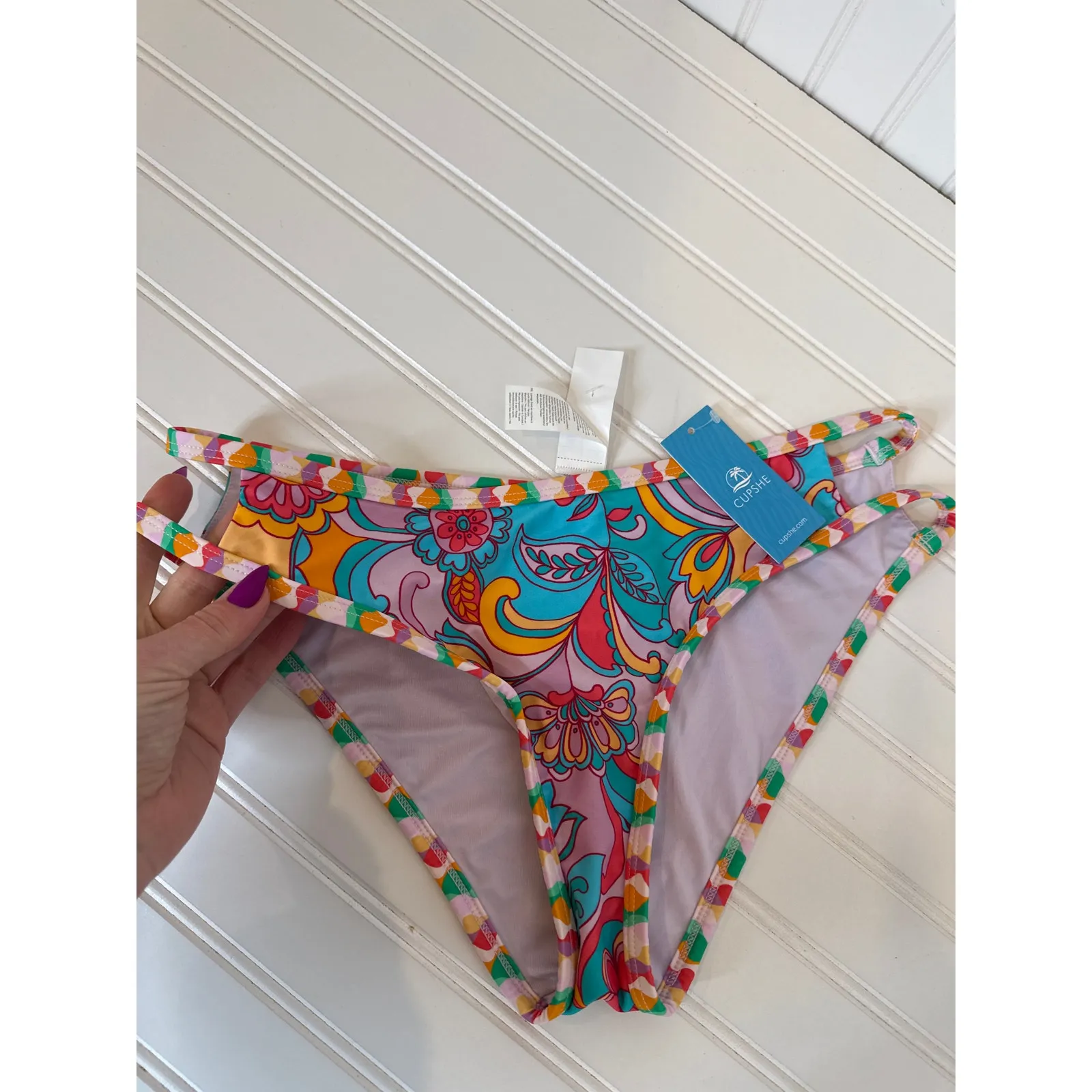 NWT Cupshe LOT OF 2 Swim Bikini Bottoms - High Waist Surf Swimsuit Bundle Size M - Image 8