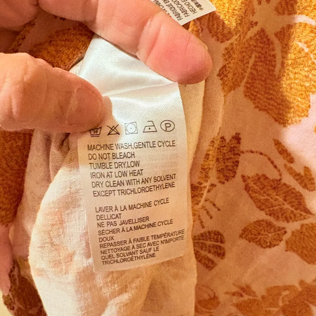 Farm Rio floral lobster print pink & orange linen blend mini dress - Image 10