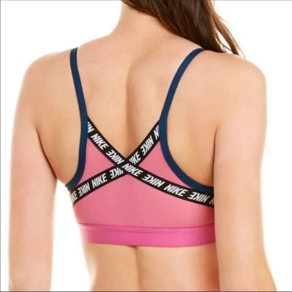 The Nike Indy Sports Bra in teal and pink - Image 4